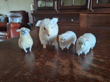 Set van 4 Wollen Schaapjes/Kerstschaap beschikbaar voor biedingen