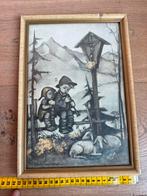 Vintage Ingelijste prent met kinderen van Hummel 33x23cm, Antiek en Kunst, Ophalen of Verzenden