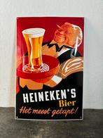 Heineken emaille bord, Verzenden, Reclamebord, Plaat of Schild, Heineken