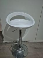 Hoogglans witte barkruk, Huis en Inrichting, Gebruikt, 60 tot 90 cm, Ophalen of Verzenden, 1 kruk