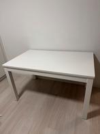 Uitschuifbare witte tafel, Ophalen, 100 tot 150 cm, 50 tot 100 cm, Zo goed als nieuw