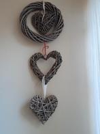 Rieten Harten Wanddecoratie, Huis en Inrichting, Woonaccessoires | Wanddecoraties, Ophalen of Verzenden, Zo goed als nieuw