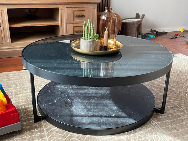 FRÖTORP Zwarte Salontafel, Huis en Inrichting, Tafels | Salontafels, Zo goed als nieuw, Minder dan 50 cm, 50 tot 100 cm, 100 tot 150 cm