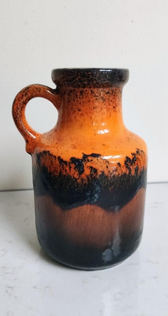 West Germany vintage vaas nr 414-16, Ophalen, Aardewerk of Porselein, Oranje, Zo goed als nieuw