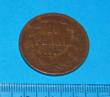 Finland - 10 penniä 1867 beschikbaar voor biedingen