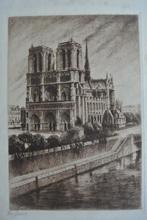 Lucy Garnot ets Notre Dame Paris gesigneerd, Antiek en Kunst, Ophalen of Verzenden