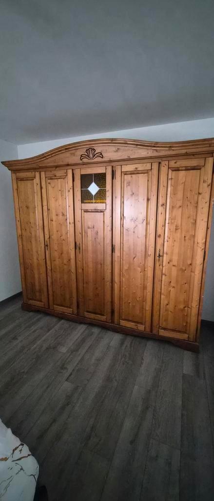 Grote Grenen Kledingkast met Glas lees beschrijving!, Huis en Inrichting, Kasten | Kledingkasten, Gebruikt, 200 cm of meer, 200 cm of meer