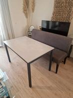 Eettafel (120cm) + bankje (155cm), Huis en Inrichting, Complete eetkamers, Gebruikt, Ophalen of Verzenden