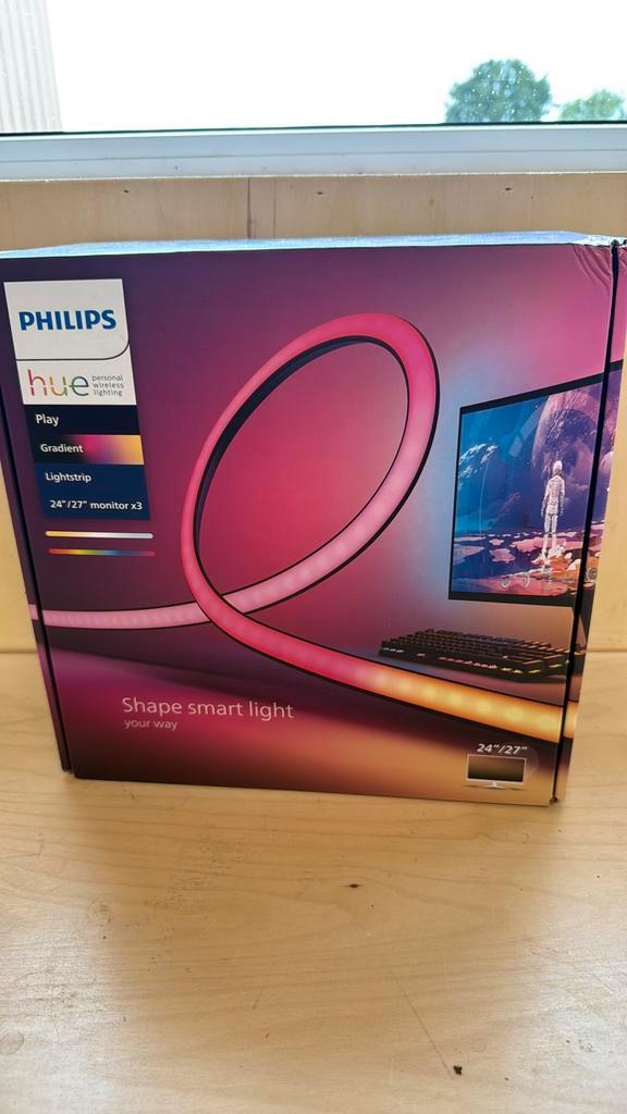 Philips Hue Play gradient lightstrip pc- 3x 24/27" ledstrip, Huis en Inrichting, Lampen | Losse lampen, Zo goed als nieuw, Led-lamp
