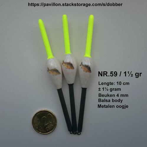 KARPERDOBBER HANDBUILT NR. 59 / 1½ gram, Watersport en Boten, Hengelsport | Karpervissen, Nieuw, Dobber of Lood, Ophalen of Verzenden