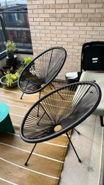Twee Zwarte Acapulco Stoelen, Ophalen, Zo goed als nieuw, Kunststof, Inklapbaar