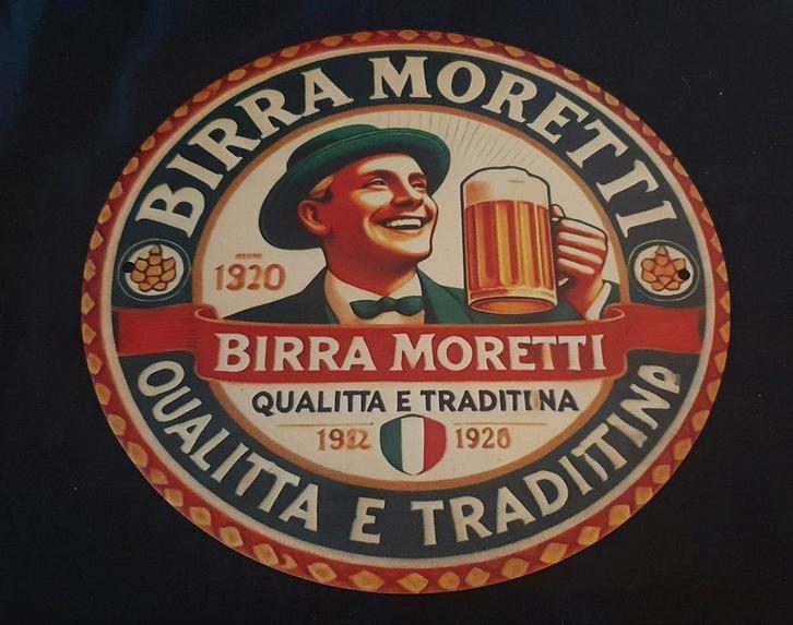 Birra Moretti Wandbord - Mancave/Bar, Verzamelen, Biermerken, Nieuw, Ophalen of Verzenden