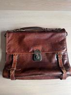 Leren aktetas - vintage- Creation Gabriele, Sieraden, Tassen en Uiterlijk, Tassen | Schooltassen, Bruin, Aktetas of Boekentas
