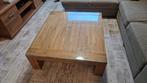 Houten Salontafel met Glazen Blad, Ophalen, Glas, Zo goed als nieuw, Modern