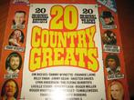 LP, 20 Country Greats, 20 Original Tracks, Cd's en Dvd's, Vinyl | Pop, Ophalen of Verzenden, 1960 tot 1980, Zo goed als nieuw