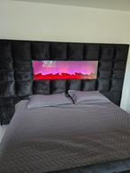 Luxe Boxspring met Sfeerhaard & TV Lift, Ophalen, Verstelbaar, Zwart, 180 cm