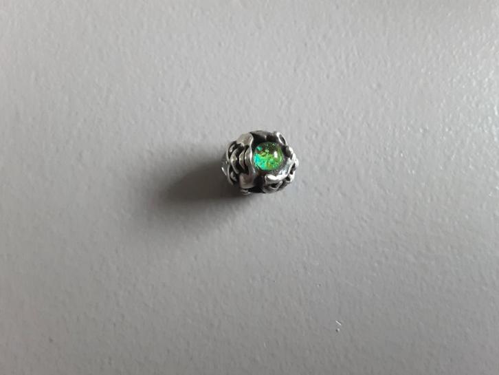 Zilveren trollbeads bedel trol met gezichten discroid glas, Sieraden, Tassen en Uiterlijk, Bedels, Zo goed als nieuw, Trollbeads