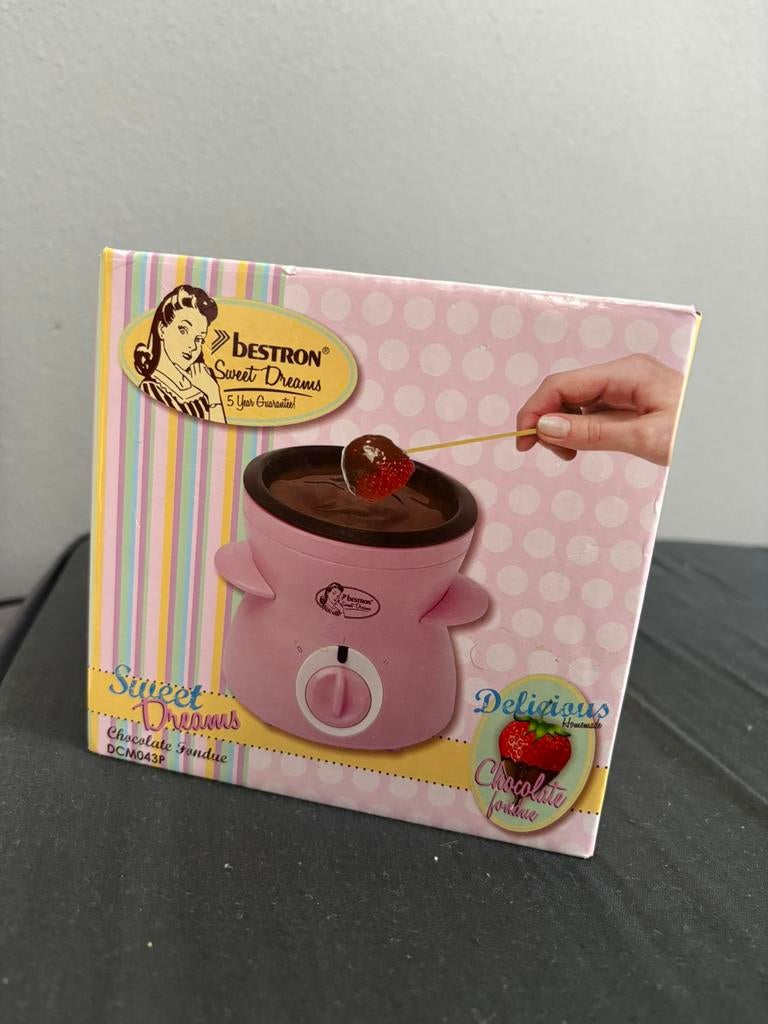 Bestron chocoladefondue set roze NIEUW, Ophalen of Verzenden, Zo goed als nieuw, Elektrisch, Fondueset