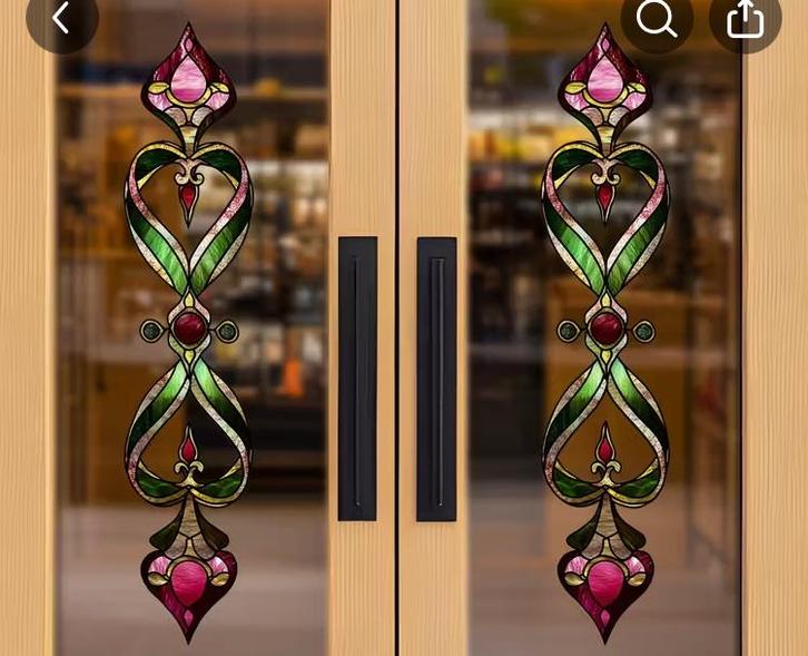 Decoratieve Glasfolie - Art Nouveau Stijl, Huis en Inrichting, Stoffering | Behang, Groen, Paars, Roze, minder dan 10 m², Ophalen of Verzenden