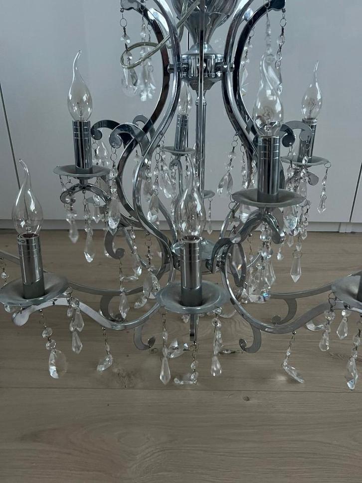 Prachtige Kristallen Kroonluchter te Koop, Huis en Inrichting, Lampen | Kroonluchters, Zo goed als nieuw, Glas, Metaal, Ophalen