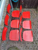 6 rode Formica keukenstoelen, Huis en Inrichting, Stoelen, Ophalen, Zo goed als nieuw, Rood