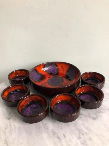 Retro Vintage schalen set 7-delig, keramiek, pinda/noten set beschikbaar voor biedingen