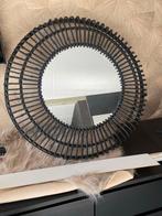 Ronde Spiegel met Rieten Rand, Huis en Inrichting, Woonaccessoires | Spiegels, Ophalen, Minder dan 50 cm, Rond, Zo goed als nieuw