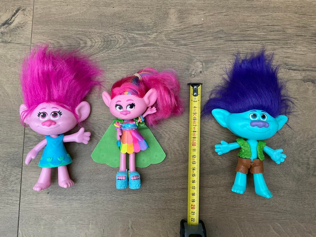 3 zgan, niet kapot, Disney Trollz of trolls poppetjes, Ophalen, Zo goed als nieuw, Beeldje of Figuurtje