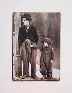 Charlie Chaplin with kid reclamebord van metaal wandbord, Info@deconoord.nl, Deco Noord, Poster, Nieuw