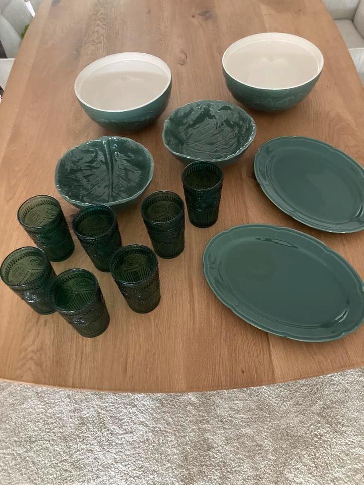 Heritage servies (groen) van Blokker, Huis en Inrichting, Keuken | Servies, Zo goed als nieuw, Overige typen, Overige stijlen