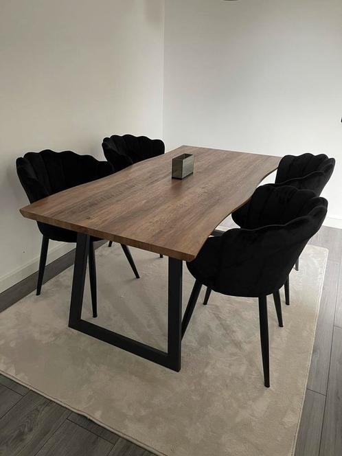 Eric Kuster style schelpstoelen 4 stuks, Huis en Inrichting, Stoelen, Zo goed als nieuw, Vier, Zwart, Ophalen