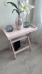 Roze bijzet tafel, Ophalen, 50 tot 100 cm, Rond, Zo goed als nieuw