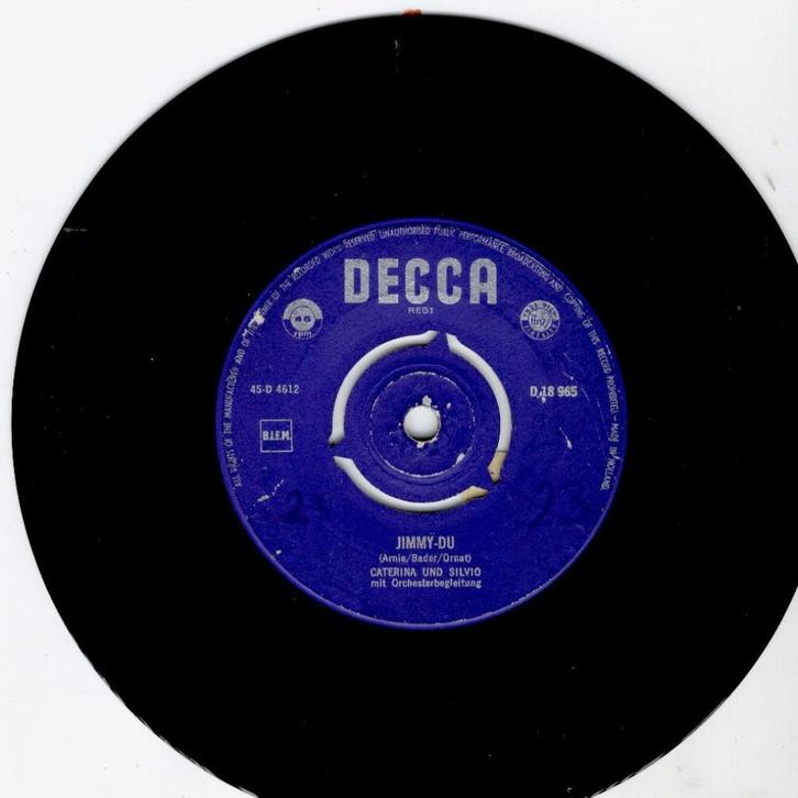 Catherina und silvio - jimmy-du, Cd's en Dvd's, Vinyl Singles, Gebruikt, Single, Pop, 7 inch, Ophalen of Verzenden