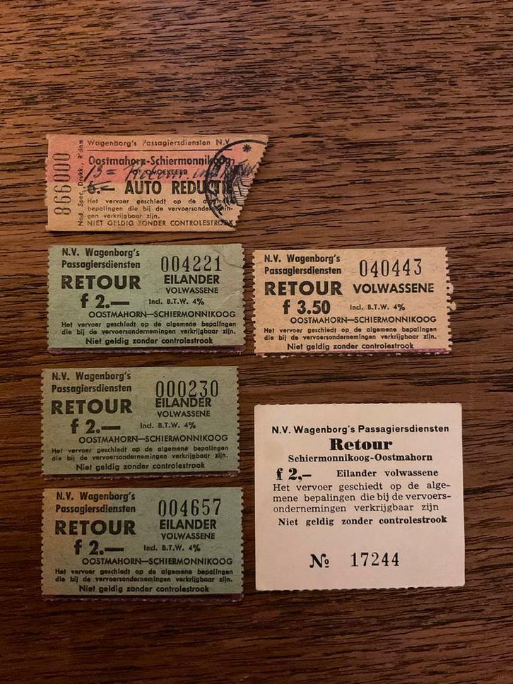 Oude Wagenborg Tickets - Oostmahorn - Schiermonnikoog, Verzamelen, Overige Verzamelen, Gebruikt, Ophalen of Verzenden