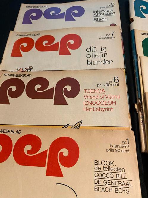 Pep Weekstripbladen 1973 - 8 losse nr’s, Boeken, Stripboeken, Gelezen, Meerdere stripboeken, Ophalen of Verzenden