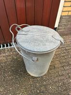 Mooie zinken vuilnisemmer gemeente weststellingwerf, Ophalen, Gebruikt, Metaal, Minder dan 50 cm