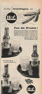 Retro reclame 1959 Hero frisdrank met Kerstmis jus de fruits, Verzamelen, Verzenden, Overige typen