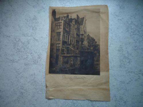 2 Fraaie Etsen Grimnessesluis Amsterdam & Sandro Botticelli, Antiek en Kunst, Kunst | Etsen en Gravures, Verzenden