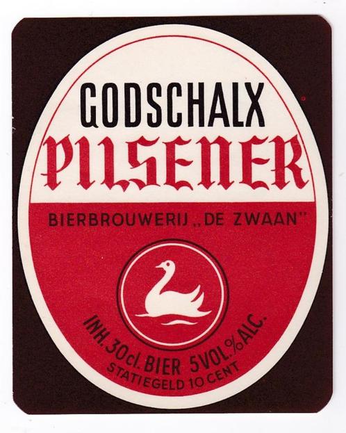 Godschalx Pilsener - etiket/Brouwerij De Zwaan Berlicum (NBr, Verzamelen, Biermerken, Nieuw, Overige typen, Overige merken, Verzenden