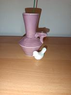 Lila klein vaasje met vogeltje x, Huis en Inrichting, Woonaccessoires | Vazen, Ophalen, Overige kleuren, Glas, Minder dan 50 cm