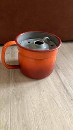 Melkkan oranje gevlamd emaille, Ophalen of Verzenden, Gebruikt, Overige materialen, Overige typen