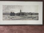 Cornelis Marinus de Woerd - Gezicht op Deventer - Ets, Antiek en Kunst, Kunst | Etsen en Gravures, Ophalen