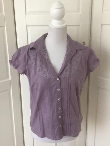 Wollner nieuwe licht paarse lila broderie blouse, maat M beschikbaar voor biedingen