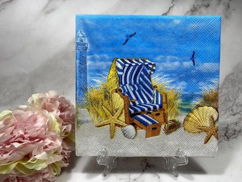 Ambiente knutsel servetten strandstoel schelpen decoupage Z8, Hobby en Vrije tijd, Knutselen, Nieuw, Materiaal, Ophalen of Verzenden