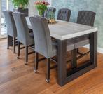 EETTAFEL 240x90cm met STALEN POTEN, Ophalen, 200 cm of meer, 50 tot 100 cm, Zo goed als nieuw