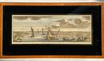 Ingekleurde antieke gravure - Nijmegen vanuit ‘t Westen gezn, Antiek en Kunst, Kunst | Etsen en Gravures, Ophalen of Verzenden