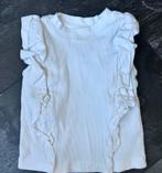 Tshirt wit - volant - maat 98/104, Kinderen en Baby's, Kinderkleding | Maat 98, Meisje, Ophalen of Verzenden, Zo goed als nieuw