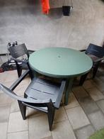 Tuintafel met 3 stoelen - complete set!, Tuin en Terras, Ophalen, Kunststof, Gebruikt, 3 zitplaatsen