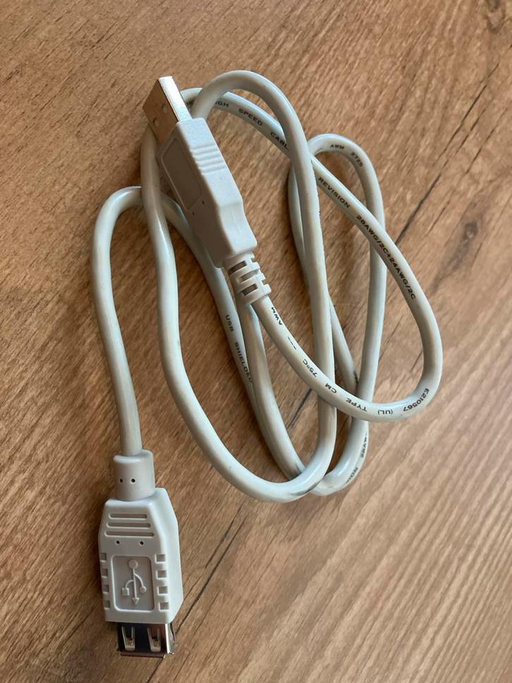 USB Verlengkabel - 1 Meter, Computers en Software, Pc- en Netwerkkabels, Nieuw, Ophalen of Verzenden