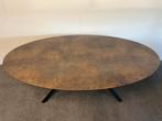 Ovale eettafel HPL roest print 220x120, 100 tot 150 cm, 200 cm of meer, Ophalen of Verzenden, Zo goed als nieuw